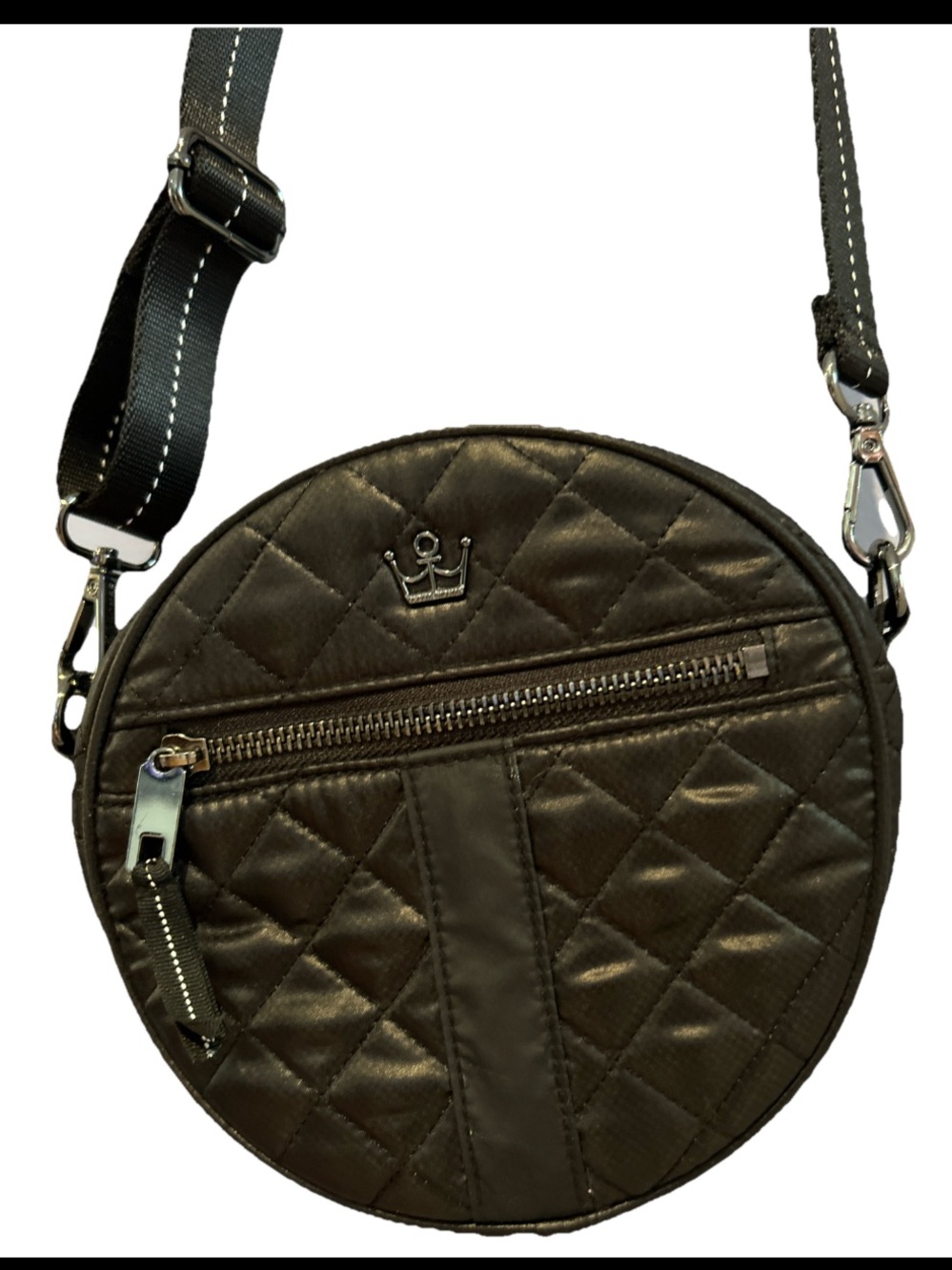 Oliver Thomas Black Quilted Crossbody Purse Lightweight Travel EUC RFID Blocking